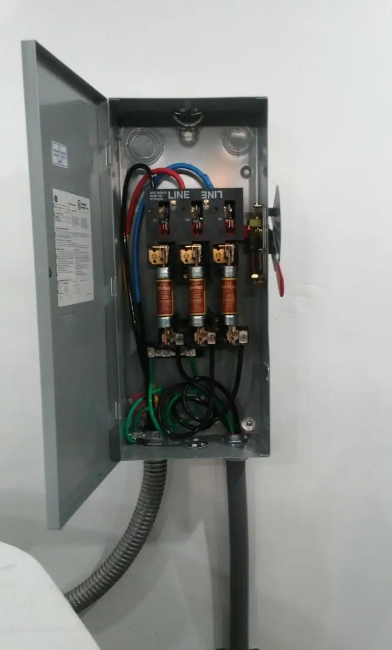 Three-phase disconnect switch installed for Electrical Wiring & Rewiring in Van