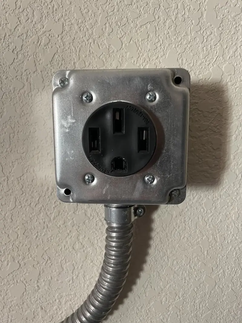 NEMA 14-50 outlet installed for Electrical Panel Upgrade in Van